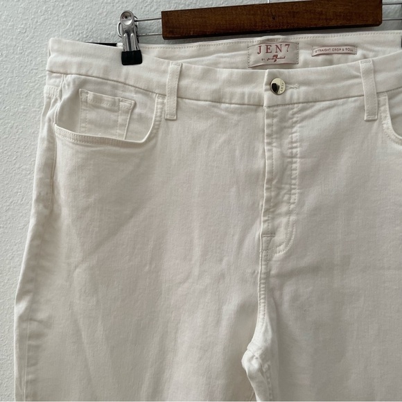Jen7 by 7 for all mankind women’s white Straight Crop & Roll Jeans Size 18 NWT - Picture 3 of 10